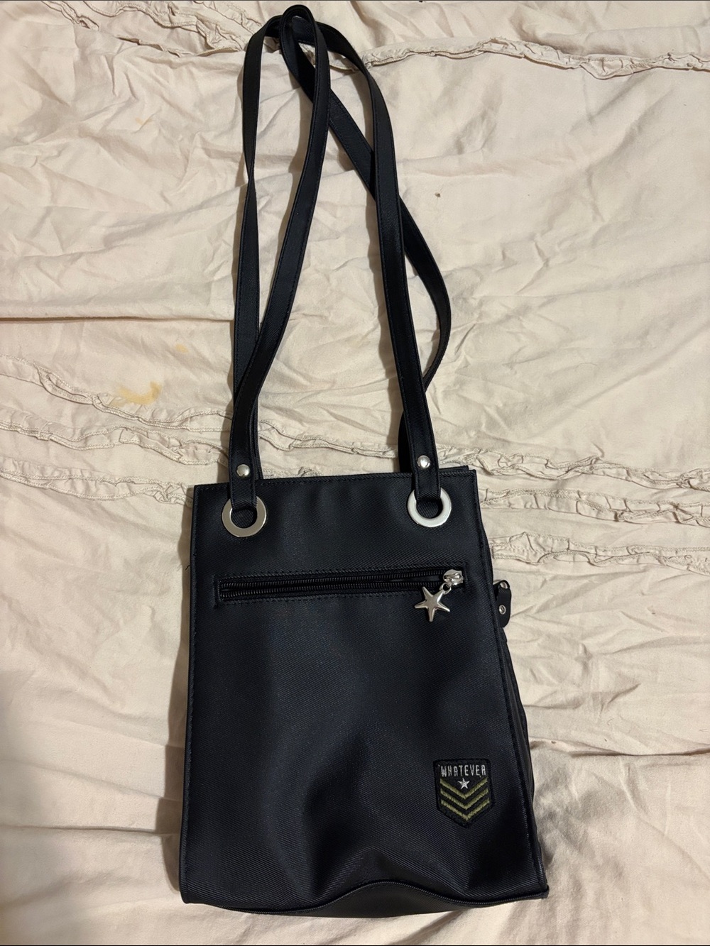 Women’s Black Crossbody Bag with Star Charm